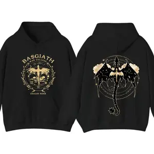 Basgiath War College Dragon Rider Hoodie Fantasy Dragon Graphic Hoodie Fourth Wing Inspired Bookish Pullover Gift for Readers Women Men