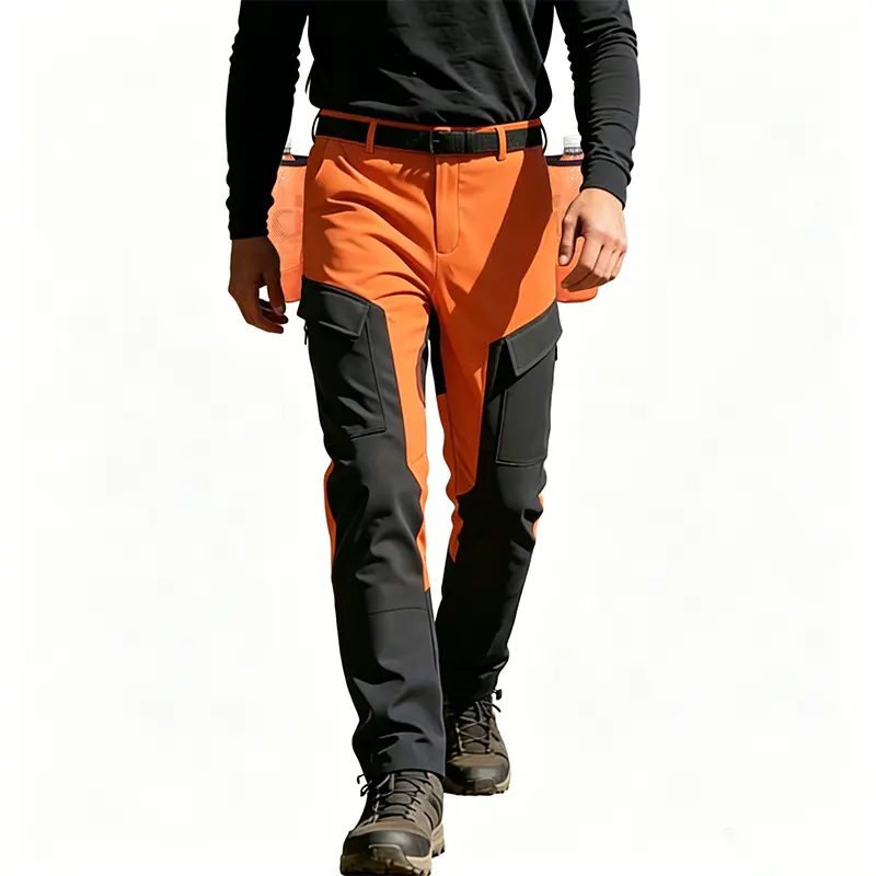 Men's Plain Outdoor Warm Waterproof Work Pants - Thick Insulated, Scratch-Resistant Trousers with Side Water Bottle Pockets & Multi-Purpose Pockets for Hiking, Camping