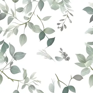1 Roll Fresh Green Waterproof Self-Adhesive Wallpaper, Peel And Stick Wallpaper Designs, Peel and Stick Removable Contact Paper, Bohemian Eucalyptus Leaf, Living Room, Kitchen, Bathroom, Bedroom Home Decor, Furniture Wall Decoration, Christmas