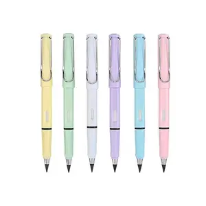 6Pack Forever Pencils for student Writing, Infinity Pencil Cute Inkless Everlasting Pencil with Eraser for Sketching (Black)
