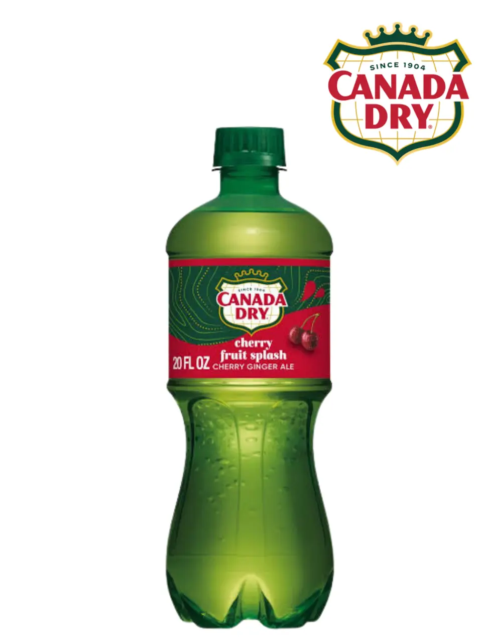Canada Dry Cherry Fruit Splash 20 FL OZ | Single Bottle, 3 Pack or 7 Pack | Cherry Ginger Ale | NYC Bodega Favorite | NY Snack Pantry