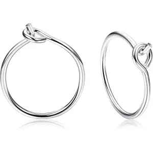 THUNARAZ 1 Pair Silvery Classic 925 Sterling Silver Hoop Earrings for Women Men Small Earring Hoops Jewelry Set Tiny Cartilage Piercing Jewelry for Daily Wear