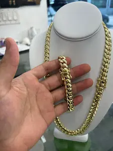 14k gold bonded Chain and Bracelet Set - Gold Link Design Jewelry Piece