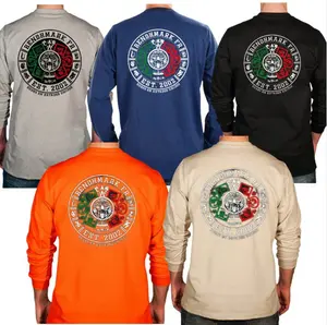 Benchmark Aztec Graphic FR Shirt, Graphic FR Long Sleeve Shirt, Men's Graphic Workwear T-Shirt, Long Sleeve Tee clothing