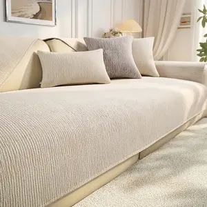 Soft Waterproof   Cover Washable, Non Slip Sectional Sofa Covers for 3 Cushion  Sofa L Sharped Sofa Slipcover for Pets, Furniture Protector chenille couch