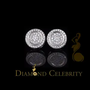 Diamond Celebrity’s White 925 Silver Screw Back 0.69ct Cubic Zirconia Round Womens Stud Earrings