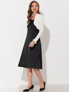 INSPIRE CHIC Elegant Sheer Mesh Shrug Ruffled Open Front Crop Bolero Cardigan