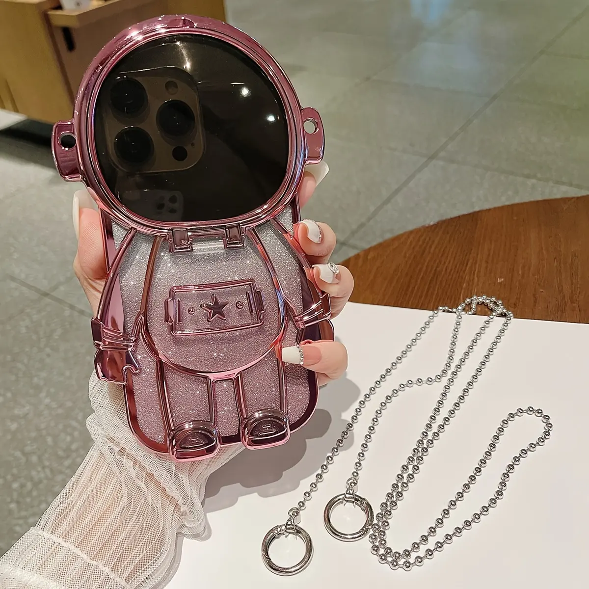 Astronaut shape graphic print phone case for iPhone 15 14 13 12 11 x XR Xs 8 7 Mini Plus Pro Max SE, Easter gift, Christmas Halloween decoration/gift for girlfriend, boyfriend, friend or yourself