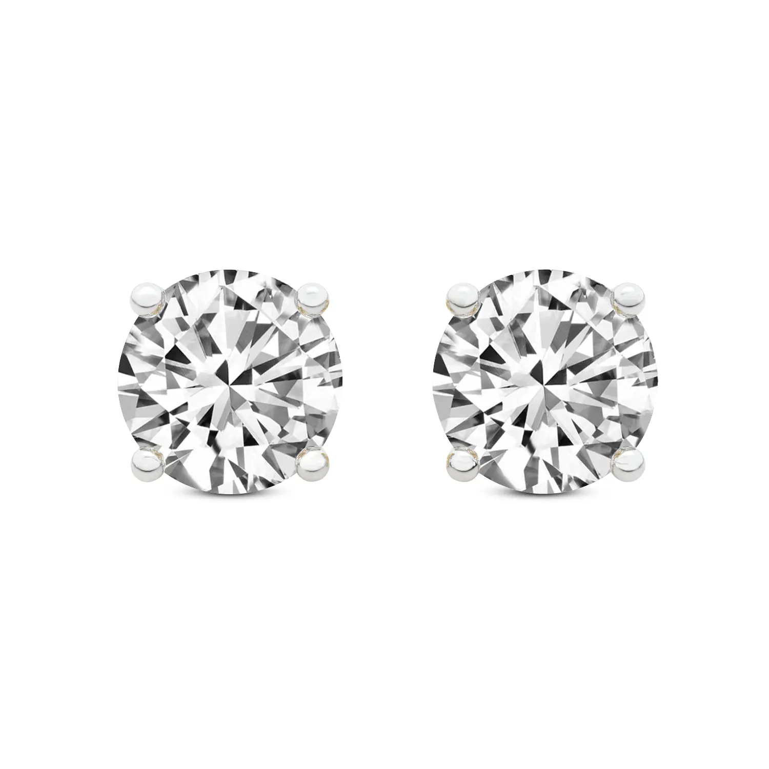 Lab Diamond Stud Earrings 14Kt Yellow Gold 5Ct Four Prong Round Lab Diamond Stud Earrings E-F-G Color, VS Diamond, IGI Certified - Friendly Diamonds