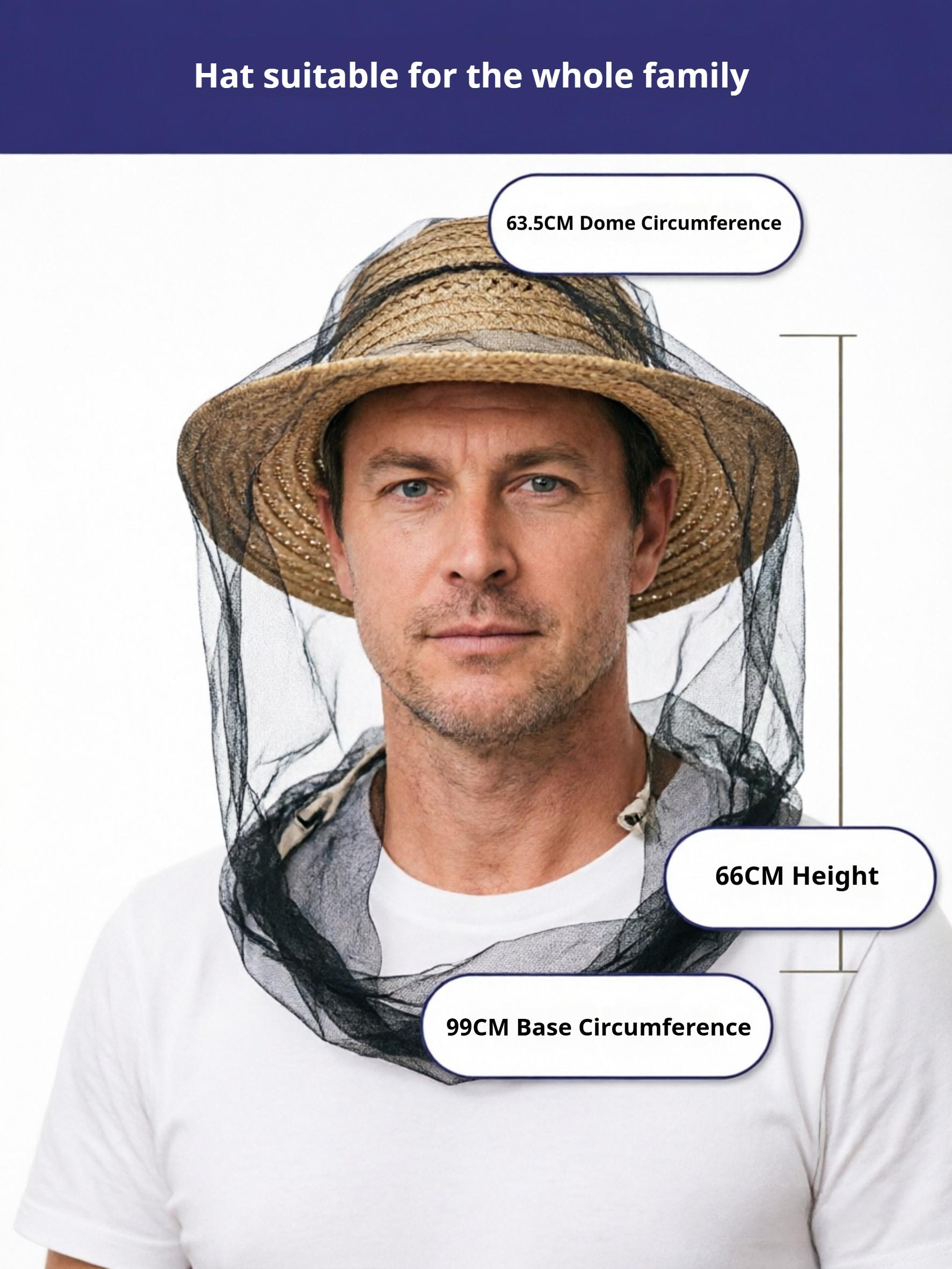 3-Pack Summer Outdoor Mosquito-Repellent Fishing Hats, Breathable Mesh Sun Hats with Insect Protection (Sports & Outdoor Accessories)