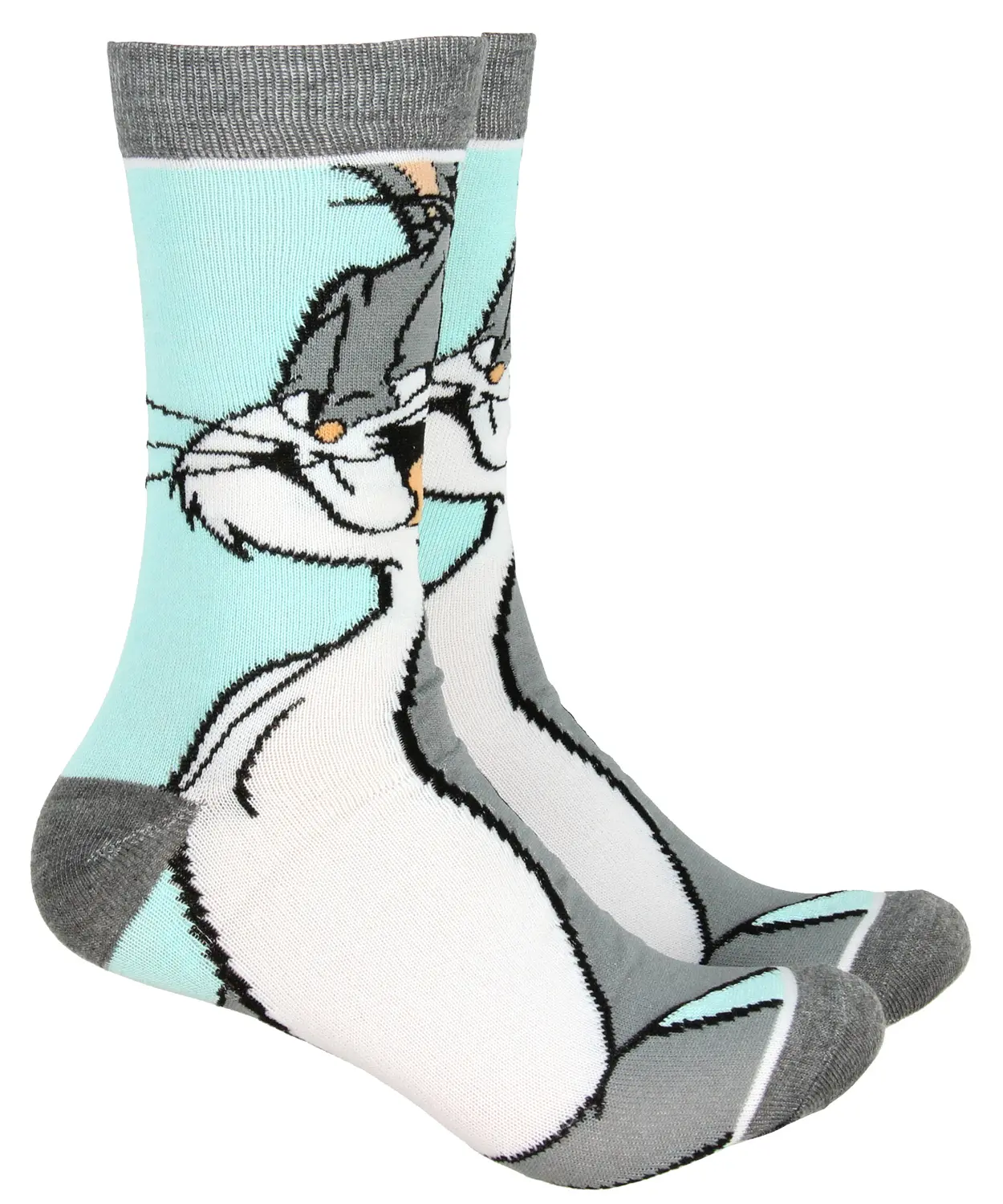 Looney Tunes Bugs Bunny Crew Socks Character Knit Hosiery, Spandex, Rabbit