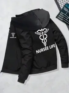 Nursee Life Graphic Hoodie Sweatshirt, Long Sleeve, Casual Fitted Design, Soft Material, Perfect for All Seasons, Home & Office Wear