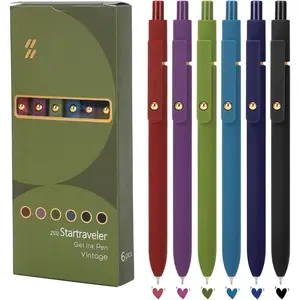 Colorful Gel Pens - 6 count 0.7mm Multi-Colored Pens, Smooth Writing Coloring Journaling Supplies for Note Taking, Cute Aesthetic Office School Supplies (6Pcs- Colorful)