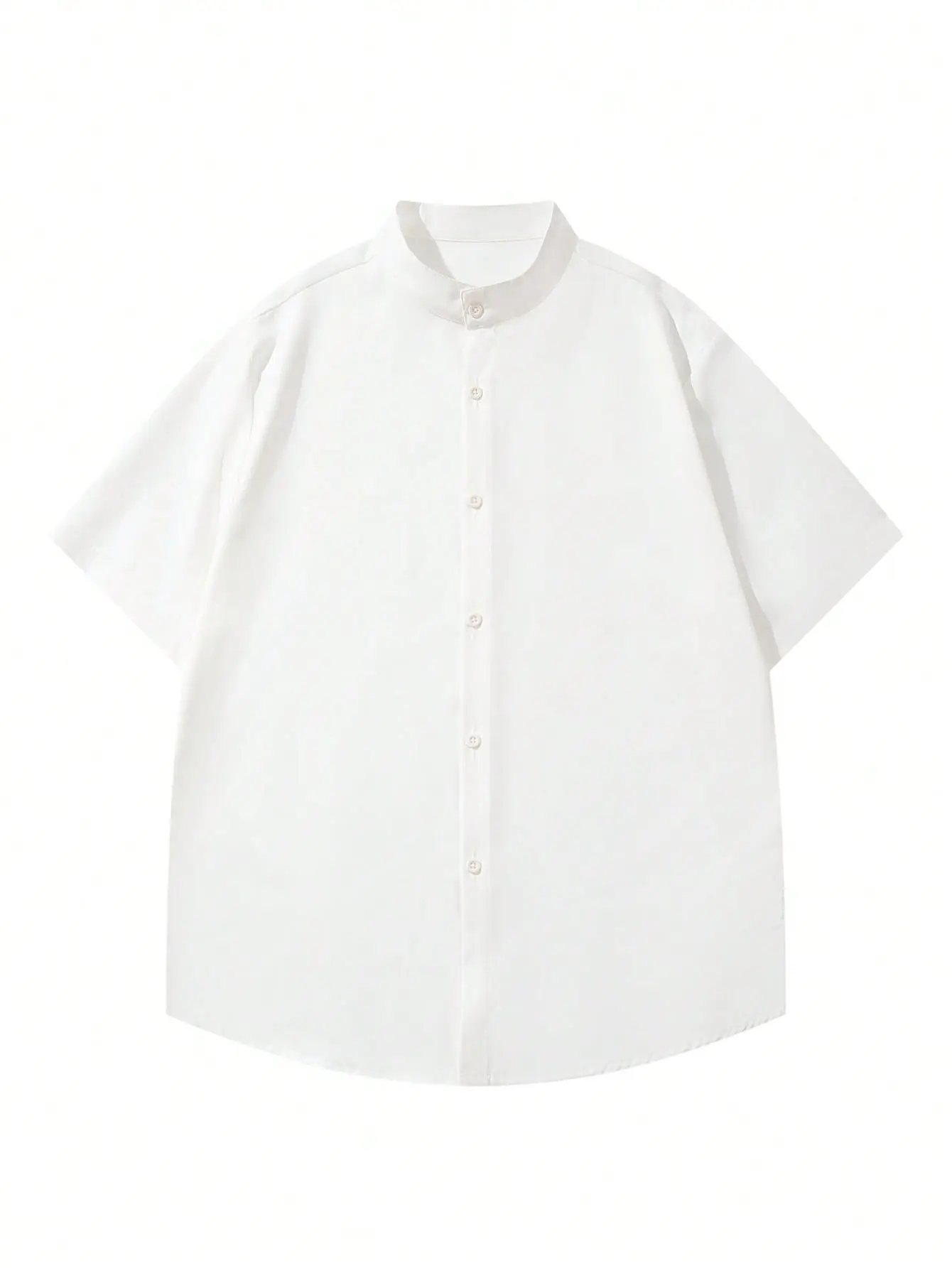ANDREILEE Menswear Casual Shirt - Short-Sleeve, Button-Down, Plain, Korean-Style, Spring/Summer, Loose-Fit, Solid Polyester, Minimalist, Versatile, Unisex-Compatible Korean Shirts