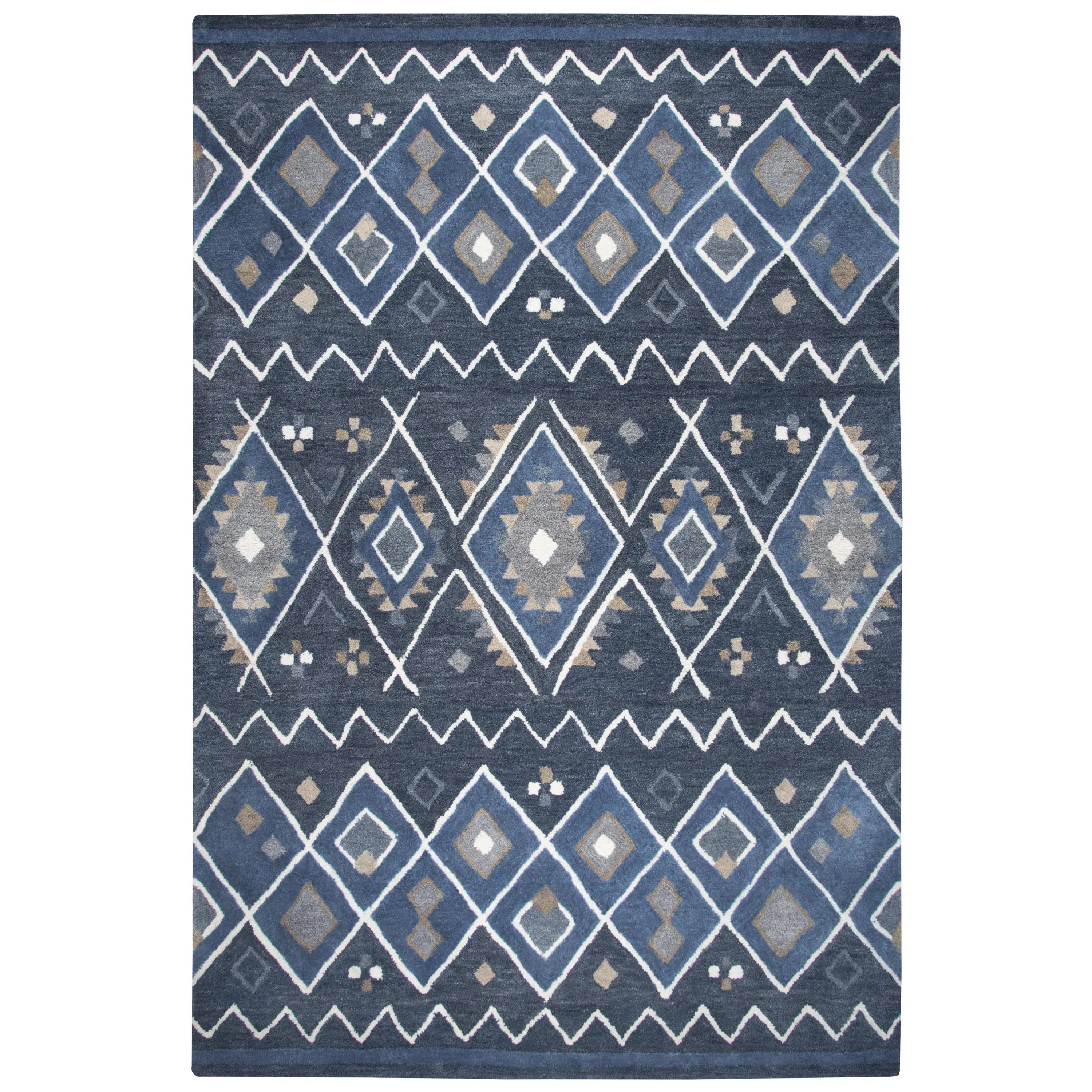 Tumble Weed Loft TL647A Indigo/Natural Hand-Tufted Rug - Rizzy