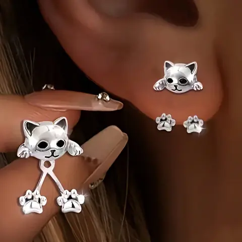 Cute Cat Claw Earrings for Women, Simple Elegant Design, Perfect for All Seasons, Ideal Valentine's Day Gift, Daily Wear Jewelry