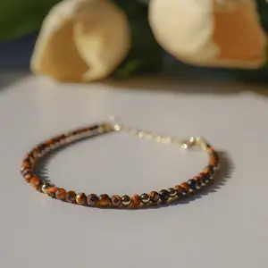 Tiger eye crystal bracelet | gold jewelry bracelet | Dainty gemstone bracelet