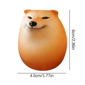 Shiba Inu PVC Egg-Shaped Desk Decor Cute Fun Animal Accent for Home Office Desktop Decoration Eye-Catching Stress Relief Lifelike Design 4.5x6cm