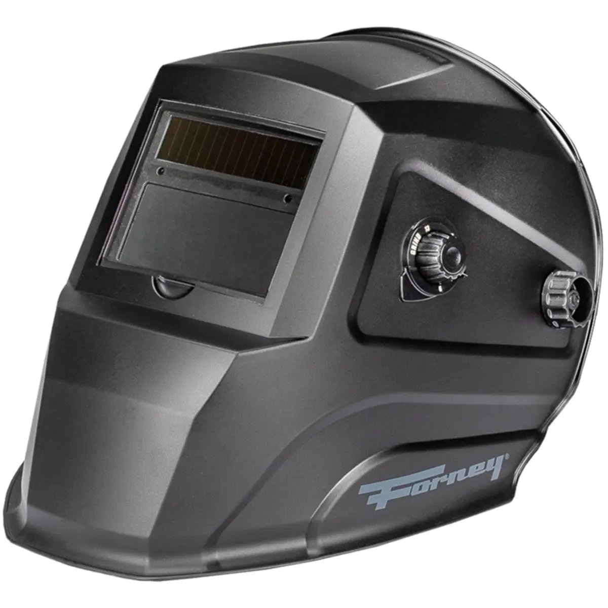 Forney Auto-Darkening Variable Shade Welding Helmet, Black, Adjustable 5-Point Headband, Fully Adjustable Fit, External Shade Selector Knob, Fireproof Shell, Grind Option, Arc Flash Protection, HD Optical Clarity, High Definition Optical Clarity, Impact R