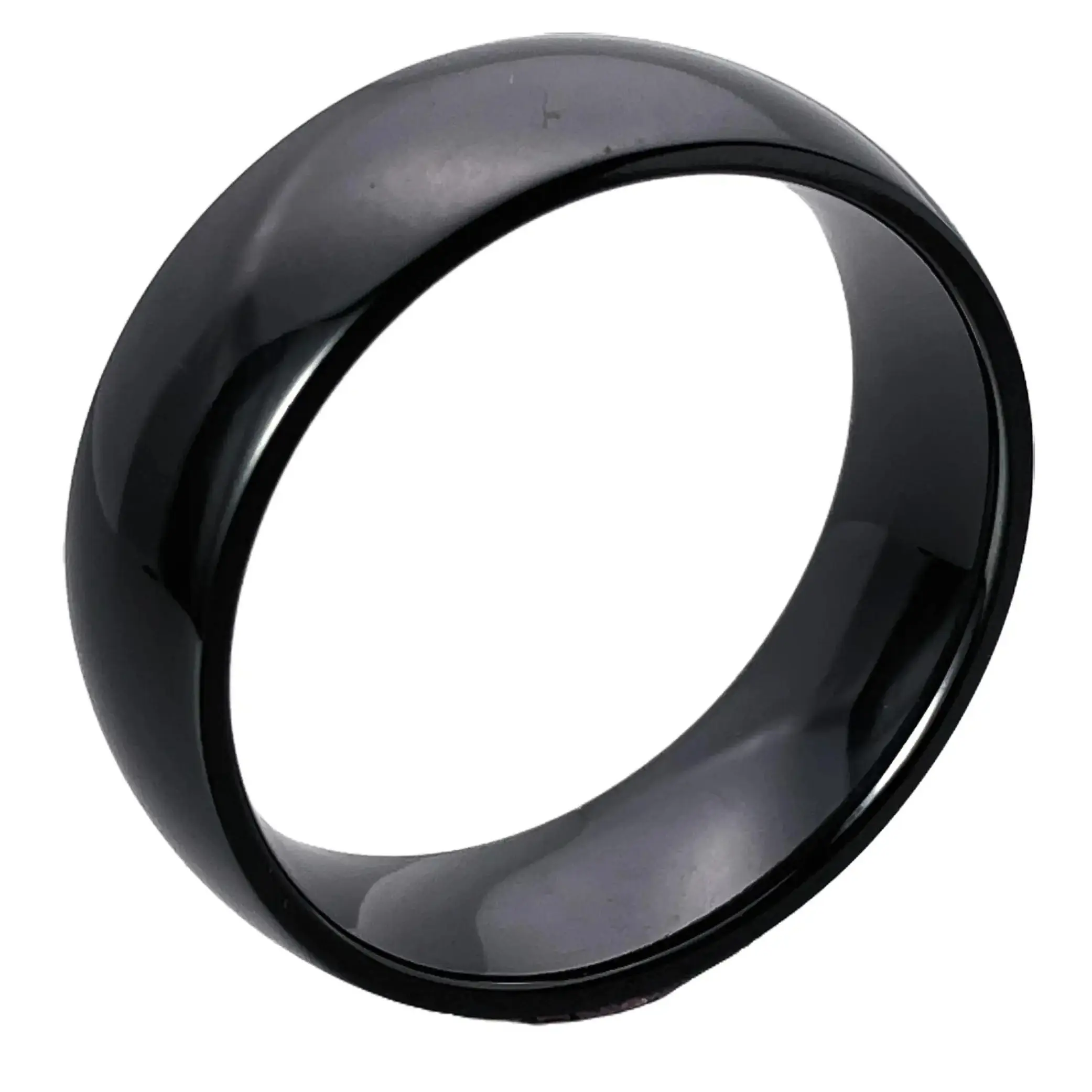 handmade black Zirconium Ring with Polish Finish, dome Profile and Comfort Fit