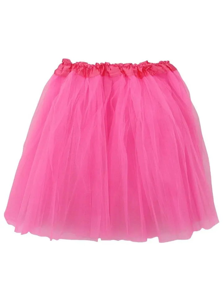 Neon Pink Plus Size Adult Tutu Skirt - Women's Plus Size 3- Layer Basic Ballet Costume Dance Tutus