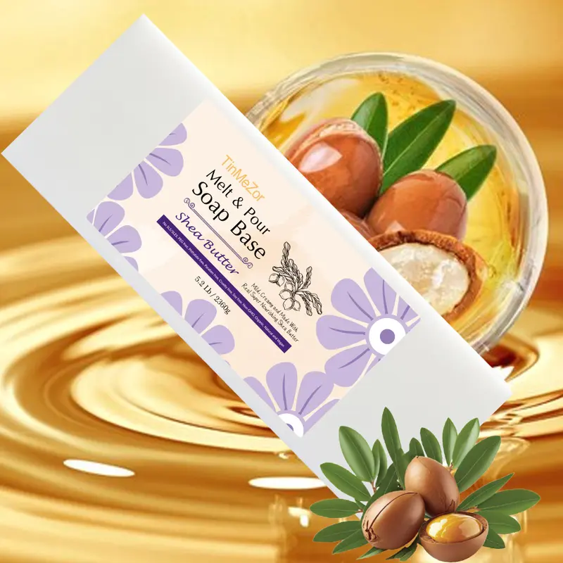 TinMeZor 5.2 lb Shea Butter Soap Base with Shea Butter Goat Milk Honey Oatmeal Cocoa Butter Clear Moisture Natural Glycerin Melt and Pour White Soap Base