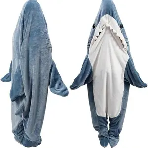 SharkPajamasBlanketHoodieForFamily,WearableSharkBlanket,SharkSleepingBag,SoftCozySharkHalloweenCostumeForFamily,GiftForFriends,PajamaPartyComfortOverallsClothingLabordayLoungewearNightwearWomenswearOnesies