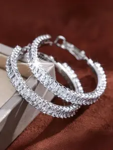 New Artificial Zircon Circle Elegant Earrings for Women, Vintage Luxurious Plain Pattern Fashion Jewelry, Perfect Gift for Loved Ones