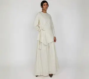 VELA Textured Smocked Waist Maxi Skirt