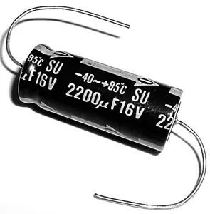 Axial Electrolytic Capacitor, Polarized, 2200uF 16V, 85C, Tolerance ±20%