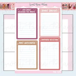 November Reading Functionals 2025 Vinyl Planner Stickers | Fnc 1276