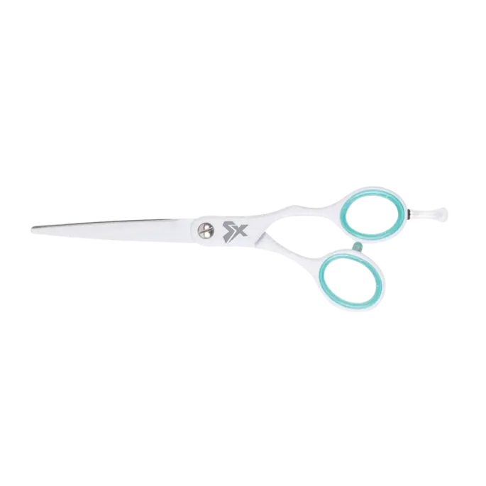 Cricket Shear Expressions Hair Cutting Shear - 5.75" Stainless Steel, Minty Fresh, Finger Rest, Offset Grip