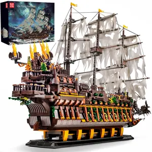 Mould King 13197 Pirate Ship Building Toy, MOC Flying Dutchman Model Ship Boat, Toy Building Sets for Adults, Halloween Decor Christmas Birthday Gifts for Teens Collections, fathersdaygifts (4364 Pieces)