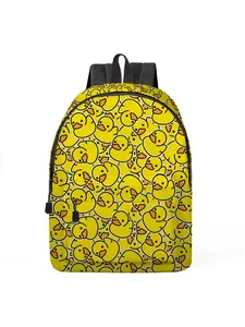 Yellow duck pattern front printed airplane bag