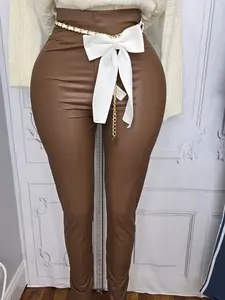 RUCHED BUTT FAUX LEATHER LEGGINGS Skinny Womenswear