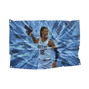 Funny Ja Flag + Hanging Hooks  3x5ft Wall Banner For Hoopers & Fans  – Trending Basketball Meme Decor For College Dorms & Bedrooms