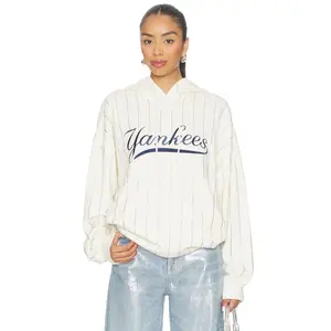 Terez x REVOLVE Yankees Gem Pinstripe Hoodie in White