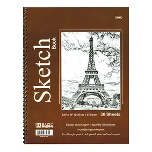 BAZIC 30 Ct. 8.5" X 11" Side Bound Spiral Sketch Book BAZIC 30 Ct. 8.5" X 11" Side Bound Spiral Sketch Book