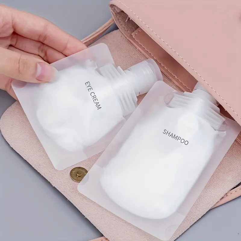 Travel Refillable Squeeze Bottle Set (100ml/50ml/30ml) with 3 Sizes of Labeling Bags x1 - Leak-Proof, Reusable, Portable Containers for Cosmetics, Shampoo - Home Organizer Storage Accessory for On-The-Go, Three Sizes Of Labeling Bags X1