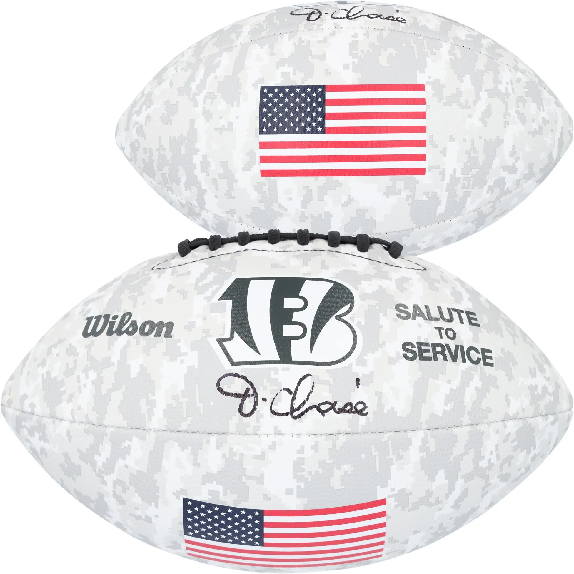 Ja'Marr Chase Cincinnati Bengals Autographed Wilson 2024 Salute To Service Football - Fanatics Authentic Certified