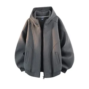 Autumn Winter New Hooded Sweatshirt, Unisex Solid Color Loose Large Size Casual Sports Jacket, Henley Shirt Couple Tops Hooded Sweatshirt Men