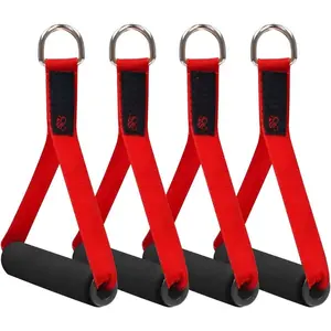 2 Pair Resistance Band Handles Grips Fitness Strap Wide Design Heavy Duty  Handles with Solid ABS Cores, Heavy Gauge Welded D-Rings (4- Set)