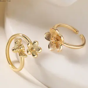 Minimalist Bee Ring for Women, Adjustable Open Design, Trendy IN-style Jewelry, Cute and Unique Party Accessory, Lightweight and Stylish, Perfect for Daily Wear or Special Occasions