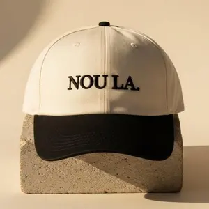 NOU LA. Stylish 5 Panel Cap - Structured Front Panel Mid Profile Fit Adjustable Snap Closure Breathable 65% Poly 35% Cotton Visor Undervisor Sweatband Essential