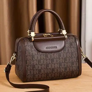 Boston Tote, Fashionable All-Match Shoulder Bag, PU Leather Crossbody Purse