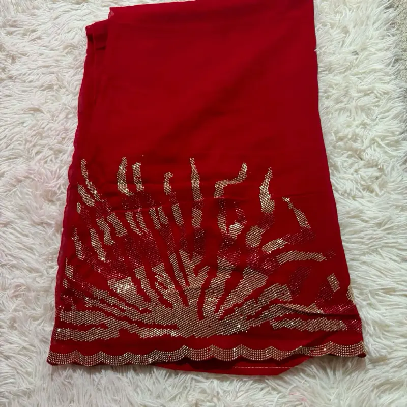 Teej special saree sirowski work in georgette fabric