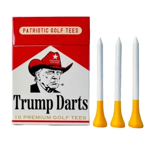 Trump Darts Patriotic Premium Donald Trump Golf Tees for Patriots Funny Golf Gift 10 Count per pack
