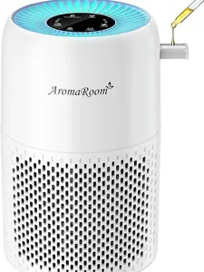 AromaRoom Air Purifiers for Bedroom with True HEPA13 Filters 3-in-1, Pet Air Purifier with Aroma Pad for Wildfires Smoke Pollen Dander, 22dB Quiet Air Cleaners for Baby Room Office Dorm (Blue Light)