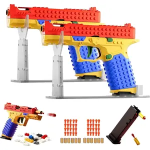 Tactical Survival Gear EDC Building Block Grip Handle for Adults - Military Style DIY Construction Kit with Display Stand for Stress Relief & Focus Training