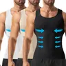 Menswear Shapewear Compression Shirt Body Shaper Men Stretchy Breathable Lightweight Soft Tummy Control Sports Workout Tank Top Vest Athletic Activewear Fabric Formal Biker Mesh Gym Stylish